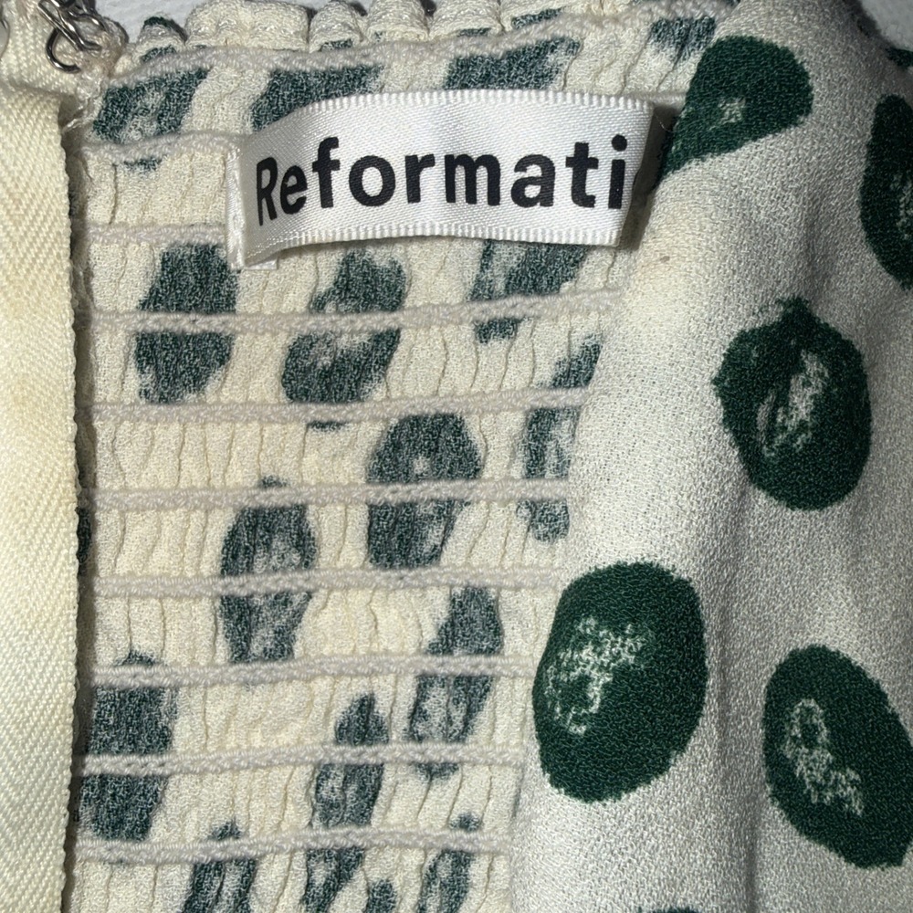 Reformation Hilda Long Sleeve Festival Fairy Cottagecore Green Polka Dot Dress 4 - Picture 11 of 16
